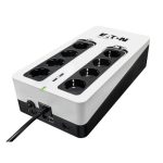 Sistema de alimentación ininterrumpida Eaton modelo 3S700D con capacidad de 0,7 kVA, potencia de 420W y 8 salidas AC.