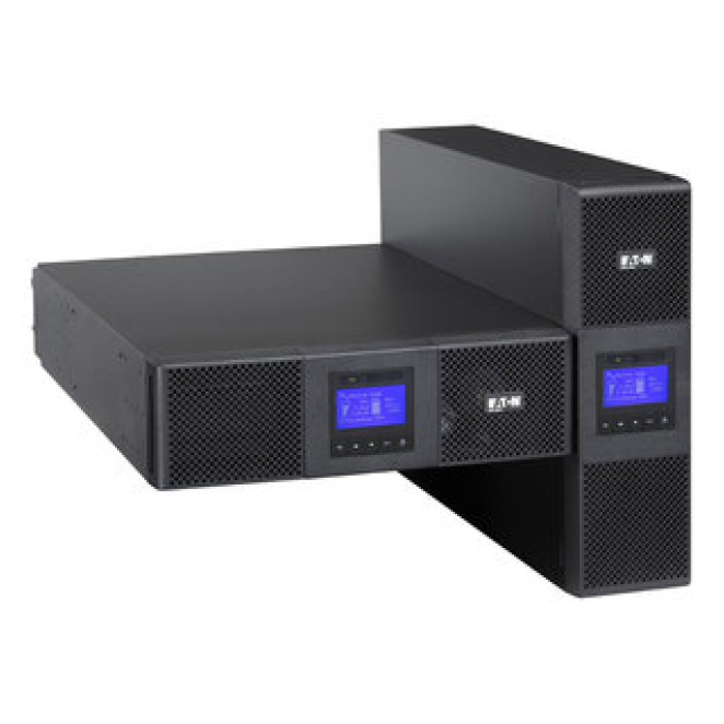 Eaton sistema de alimentación UPS 5 kVA con 10 salidas AC Sistema de alimentación ininterrumpida Eaton 9SX5KiRT UPS con capacidad de 5 kVA, potencia de 4500 W y 10 salidas AC. SKU 9SX5KiRT