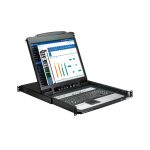 Eaton KVM NetDirector de 16 puertos 1U para rack con pantalla LCD de 19 pulgadas y 8 cables combinados PS2/USB, SKU B020-U16-19-KF