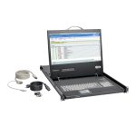 Consola de 1U para instalación en rack Tripp Lite B021-000-19-HD2 con pantalla LCD de 19 pulgadas, resolución 1920 x 1080, video DVI o VGA, categoría TAA