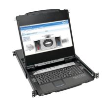 Tripp Lite B030-008-17-IP KVM HDMI de Consola NetDirector de 8 Puertos, Instalación en 1U de Rack, LCD de 17 pulgadas, Acceso IP Remoto y Doble Riel. SKU: B030-008-17-IP