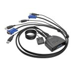 Cable KVM de 2 Puertos Tripp Lite B032-VU2 con conexión USB y VGA, ideal para compartir periféricos