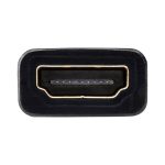Vista del adaptador Tripp Lite Convertidor de Video DisplayPort a HDMI, con soporte HDCP, color negro, modelo P136-001, y longitud de 30.5 cm