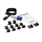 Vista de la unidad de distribución de energía Tripp Lite PDUMH16HV, color negro, con 10 salidas AC y 1U de tamaño, SKU PDUMH16HV