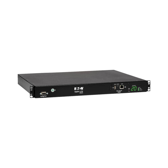 Tripp Lite PDU Monofásico con Switch de Transferencia Automática 3.8kW Tripp Lite PDUMH20HVATNET PDU Monofásico 3.8kW con switch de transferencia automática, 2 entradas C20 de 200-240V, 8 tomacorrientes C13 y 2 C19, 1U, SKU PDUMH20HVATNET