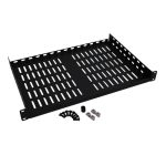 Estante fijo volado Tripp Lite Smartrack de 1U con capacidad de 18 kg, SKU SRSHELF2P1U. Tiene una profundidad de 30.5 cm.
