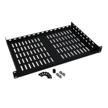 Estante fijo volado Tripp Lite Smartrack de 1U con capacidad de 18 kg, SKU SRSHELF2P1U. Tiene una profundidad de 30.5 cm.