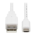 Tripp Lite U050AB-006-WH cable antibacteriano USB A a USB Micro B, USB 2.0, blanco, 1.83 metros, SKU U050AB-006-WH
