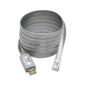 Cable Tripp Lite U209-006-RJ45-X de 1.83 metros en color gris, tipo rollover USB-A a RJ45 serial compatible con Cisco, velocidad 250 Kbps