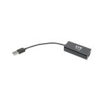 Adaptador Tripp Lite U236-000-R con conexión USB 2.0 a Ethernet NIC 10/100 Mbps, puerto RJ45, color negro