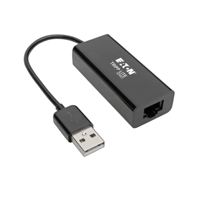 Tripp Lite Adaptador USB 2.0 a Ethernet 10/100 Mbps RJ45 Negro Adaptador Tripp Lite U236-000-R con conexión USB 2.0 a Ethernet NIC 10/100 Mbps, puerto RJ45, color negro