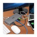 Tripp Lite U442-DOCK4-INT base para portátil y replicador de puertos, con conectividad alámbrica USB 3.2 Gen 2 Type-C en color gris, SKU U442-DOCK4-INT