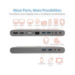 Tripp Lite U442-DOCK4-INT base para portátil y replicador de puertos, con conectividad alámbrica USB 3.2 Gen 2 Type-C en color gris, SKU U442-DOCK4-INT