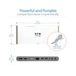 Tripp Lite U442-DOCK4-INT base para portátil y replicador de puertos, con conectividad alámbrica USB 3.2 Gen 2 Type-C en color gris, SKU U442-DOCK4-INT