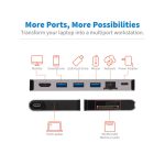 Tripp Lite U442-DOCK5D-GY Estación de Conexión USB C con 4K HDMI, USB 3.2 Gen 1, Hub USB A, GbE, Tarjeta de Memoria y Carga PD de 100W en color gris - SKU U442-DOCK5D-GY