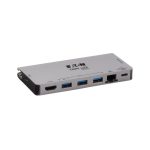 Tripp Lite U442-DOCK5D-GY Estación de Conexión USB C con 4K HDMI, USB 3.2 Gen 1, Hub USB A, GbE, Tarjeta de Memoria y Carga PD de 100W en color gris - SKU U442-DOCK5D-GY