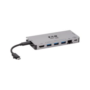 Tripp Lite U442-DOCK5D-GY Estación de Conexión USB C con 4K HDMI, USB 3.2 Gen 1, Hub USB A, GbE, Tarjeta de Memoria y Carga PD de 100W en color gris - SKU U442-DOCK5D-GY