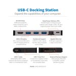 Tripp Lite U442-DOCK5D-GY Estación de Conexión USB C con 4K HDMI, USB 3.2 Gen 1, Hub USB A, GbE, Tarjeta de Memoria y Carga PD de 100W en color gris - SKU U442-DOCK5D-GY
