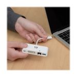 Adaptador multipuerto Tripp Lite U444-06N-DGU-C USB-C con DVI, puerto USB-A, GbE y carga PD, blanco