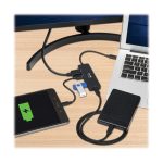 Imagen de la base para portátil y replicador de puertos Tripp Lite con conexión alámbrica Thunderbolt 3. SKU: U444-06N-H3UC2