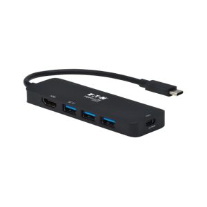 Imagen de la base para portátil y replicador de puertos Tripp Lite con conexión alámbrica Thunderbolt 3. SKU: U444-06N-H3UC2