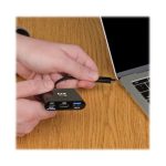 Adaptador Tripp Lite U444-06N-H4UB-C para convertir USB-C a HDMI 4K, con puerto USB-A y carga Power Delivery, color negro.