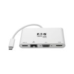 Adaptador Tripp Lite U444-06N-HV4GU USB 3.1 Gen 1 USB-C blanco con HDMI 4K, VGA, USB-A y Gigabit Ethernet