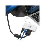Adaptador Tripp Lite U444-06N-HV4GU USB 3.1 Gen 1 USB-C blanco con HDMI 4K, VGA, USB-A y Gigabit Ethernet