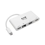 Adaptador Tripp Lite U444-06N-HV4GU USB 3.1 Gen 1 USB-C blanco con HDMI 4K, VGA, USB-A y Gigabit Ethernet