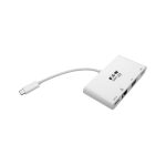 Adaptador Tripp Lite U444-06N-HV4GU USB 3.1 Gen 1 USB-C blanco con HDMI 4K, VGA, USB-A y Gigabit Ethernet
