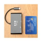 Adaptador Tripp Lite U444-06N-HV4GUB USB 3.1 Gen 1 USB-C con salida 4K @30Hz HDMI, VGA, puerto de Hub USB-A y Gigabit Ethernet en color negro