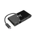 Adaptador Tripp Lite U444-06N-HV4GUB USB 3.1 Gen 1 USB-C con salida 4K @30Hz HDMI, VGA, puerto de Hub USB-A y Gigabit Ethernet en color negro