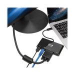 Adaptador Tripp Lite U444-06N-HV4GUB USB 3.1 Gen 1 USB-C con salida 4K @30Hz HDMI, VGA, puerto de Hub USB-A y Gigabit Ethernet en color negro