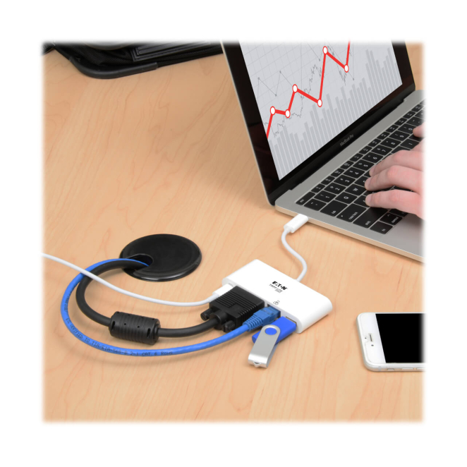 Tripp Lite U444-06N-VGU-C Adaptador Multipuerto USB-C, VGA, Puerto USB-A, GbE, Carga PD, Blanco 3 Usuarios del Tripp Lite U444-06N-VGU-C Adaptador Multipuerto USB-C