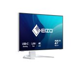 Monitor EIZO FlexScan EV2740X-WT de 27 pulgadas con resolución 4K Ultra HD en color blanco, modelo EV2740X-WT