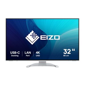 Monitor EIZO FlexScan EV3240X-WT de 31.5 pulgadas con pantalla LED y resolución 4K Ultra HD, en color blanco, modelo EV3240X-WT