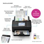 Escáner Epson WorkForce ES-580W, escaneado rápido a doble cara, con el SKU B11B258401