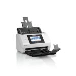 Vista frontal del escáner Epson WorkForce DS-790WN modelo B11B265401 con capacidad de escaneo de alta velocidad y conectividad inalámbrica