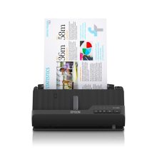 Escáner negro Epson ES-C320W con alimentador automático de hojas, resolución de 600 x 600 DPI en tamaño A4. SKU: B11B270401