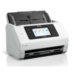 Escáner Epson WorkForce DS-800WN alimentado con hojas, resolución de 600 x 600 DPI, tamaño A4 en color Blanco, SKU B11B275401
