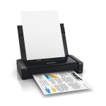 Imagen de la impresora Epson WorkForce WF-100W de inyección de tinta a color, con resolución de 5760 x 1440 DPI y A4. SKU: C11CE05403.