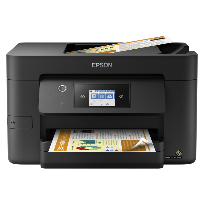 Epson WorkForce Pro Impresora Multifunción con WiFi Impresora multifunción Epson WorkForce Pro WF-3820DWF con WiFi y funciones de impresión, escaneo, copia y fax. SKU: C11CJ07403
