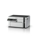 Impresora Epson EcoTank M2120 con tecnología de inyección de tinta, resolución de 1440 x 720 DPI, 32 ppm y conectividad Wi-Fi. SKU C11CJ18402.