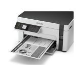 Impresora Epson EcoTank M2120 con tecnología de inyección de tinta, resolución de 1440 x 720 DPI, 32 ppm y conectividad Wi-Fi. SKU C11CJ18402.