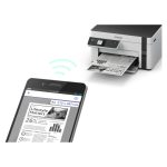 Impresora Epson EcoTank M2120 con tecnología de inyección de tinta, resolución de 1440 x 720 DPI, 32 ppm y conectividad Wi-Fi. SKU C11CJ18402.