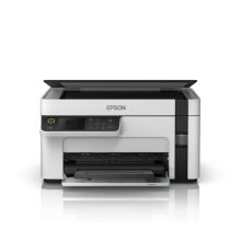 Impresora Epson EcoTank M2120 con tecnología de inyección de tinta, resolución de 1440 x 720 DPI, 32 ppm y conectividad Wi-Fi. SKU C11CJ18402.