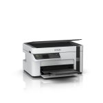 Impresora Epson EcoTank M2120 con tecnología de inyección de tinta, resolución de 1440 x 720 DPI, 32 ppm y conectividad Wi-Fi. SKU C11CJ18402.