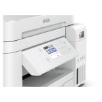 Vista de la impresora Epson EcoTank L6276, una impresora multifunción de inyección de tinta con resolución de 4800 x 1200 DPI, velocidad de 33 ppm y conectividad Wifi. SKU: C11CJ61406.