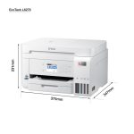 Vista de la impresora Epson EcoTank L6276, una impresora multifunción de inyección de tinta con resolución de 4800 x 1200 DPI, velocidad de 33 ppm y conectividad Wifi. SKU: C11CJ61406.