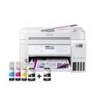 Vista de la impresora Epson EcoTank L6276, una impresora multifunción de inyección de tinta con resolución de 4800 x 1200 DPI, velocidad de 33 ppm y conectividad Wifi. SKU: C11CJ61406.